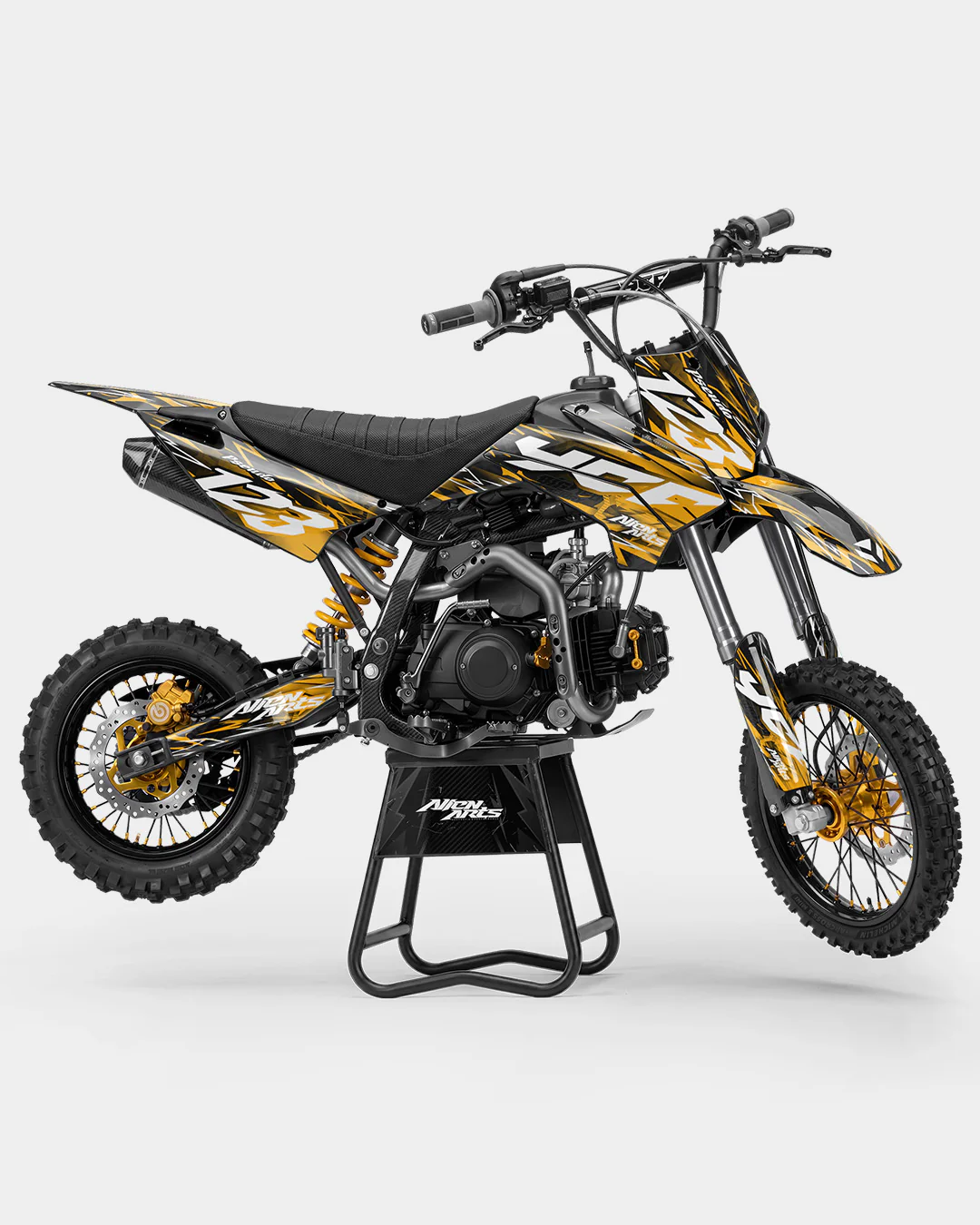 KULOT - Kit Déco Dirt Bike Semi-Personnalisable - Jaune foncé