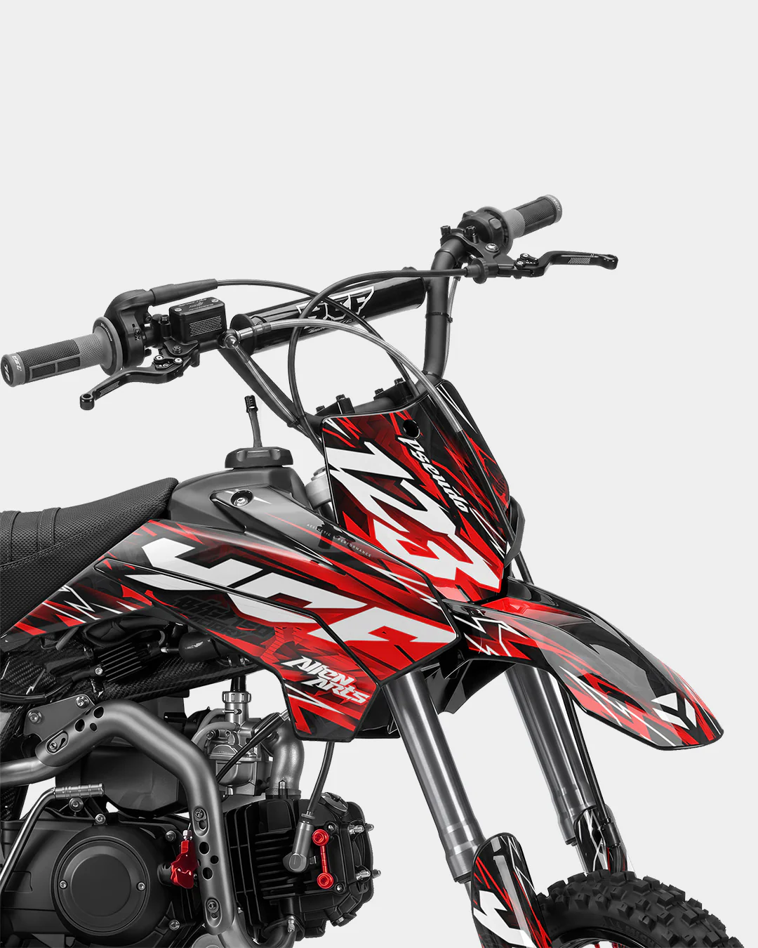 KULOT - Kit Déco Dirt Bike Semi-Personnalisable - Rouge - Image 2