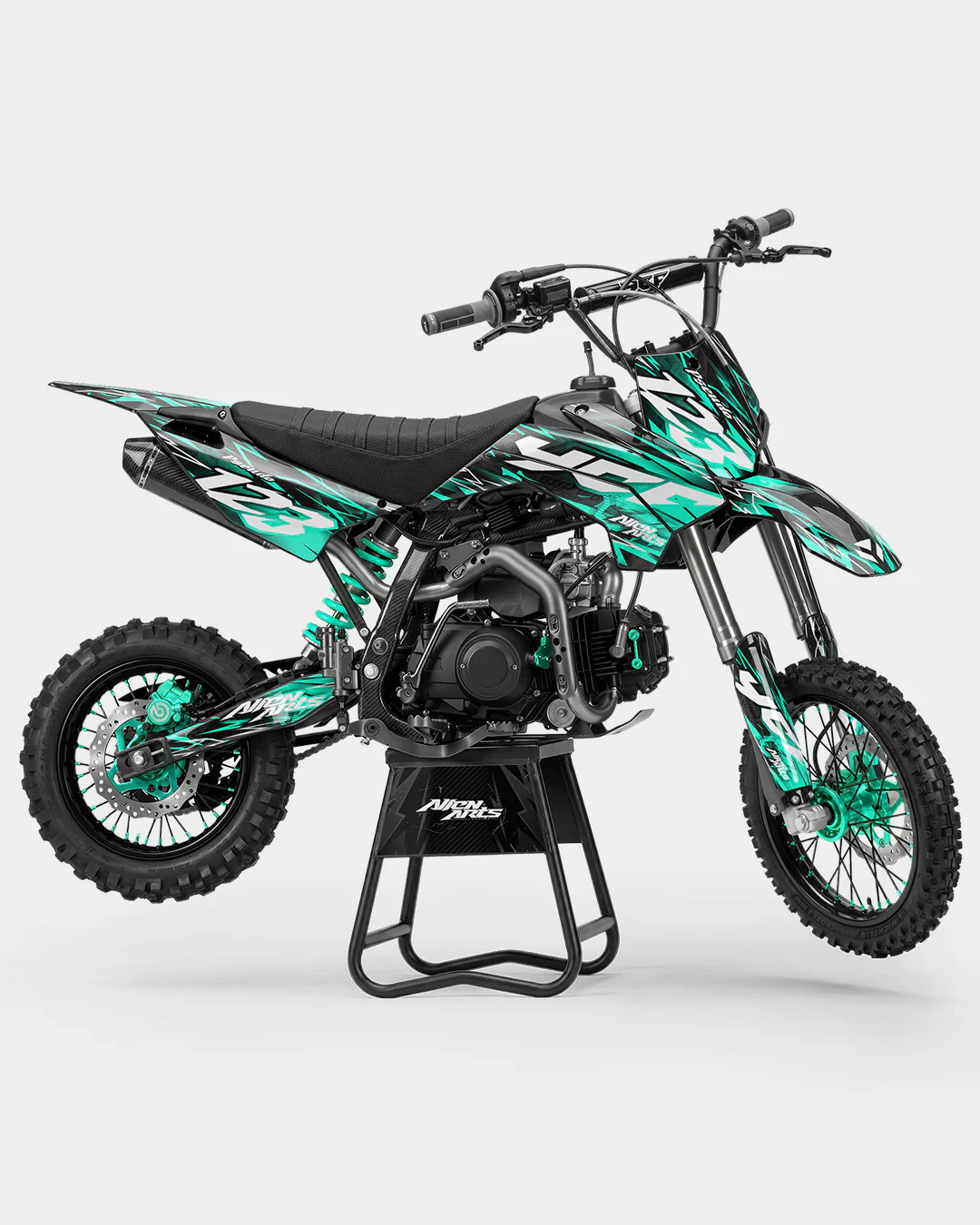 KULOT - Kit Déco Dirt Bike Semi-Personnalisable - Turquoise