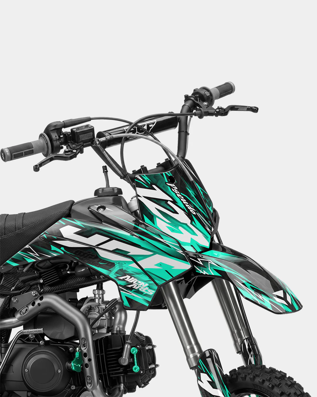 KULOT - Kit Déco Dirt Bike Semi-Personnalisable - Turquoise - Image 2