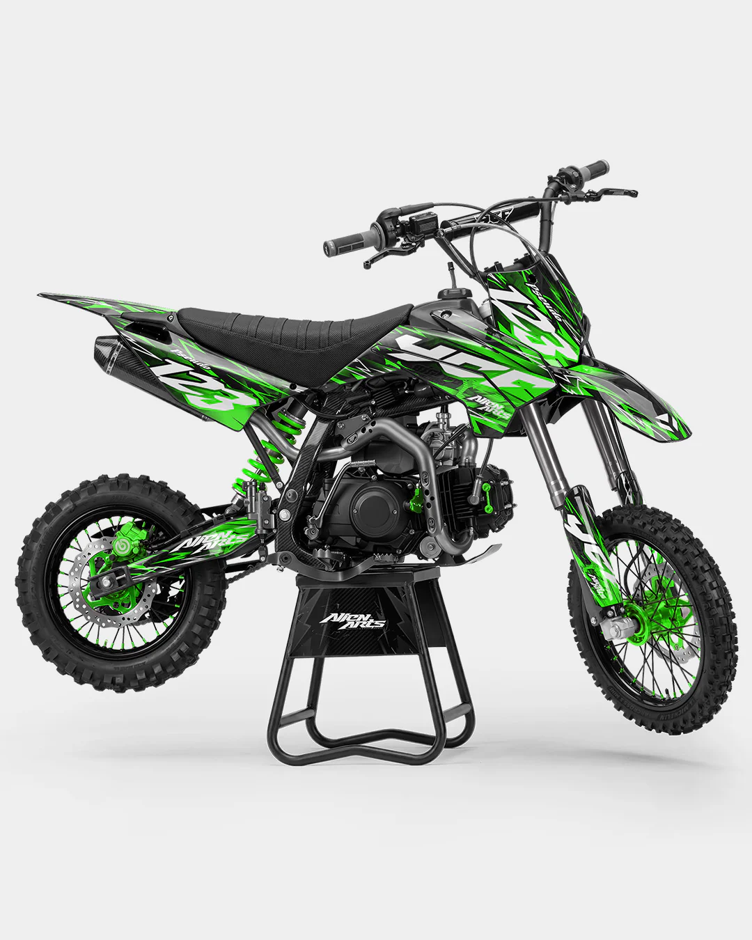 KULOT - Kit Déco Dirt Bike Semi-Personnalisable - Vert