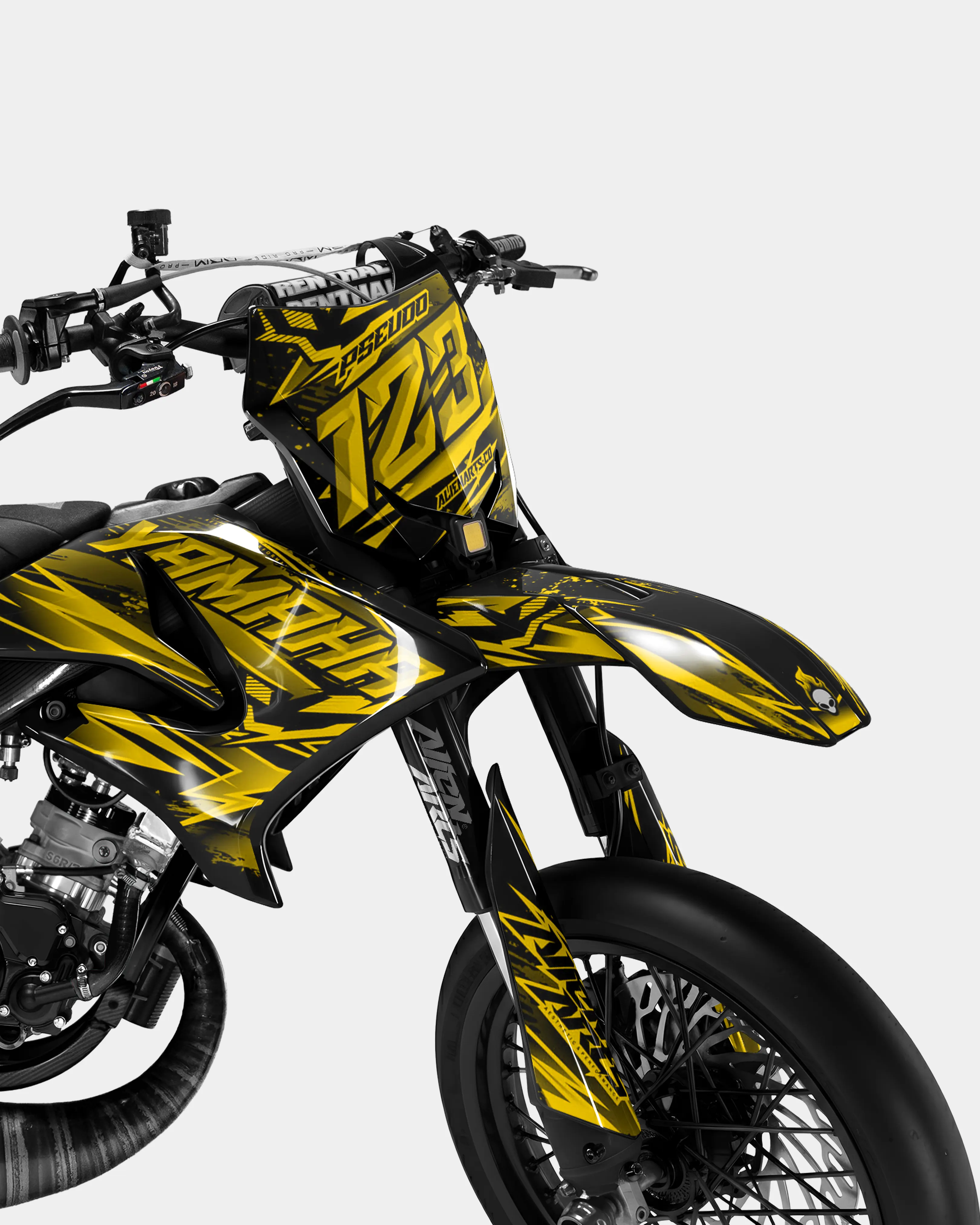 MIROIR - Kit deco YAMAHA DT 50cc - Jaune foncé - Image 2