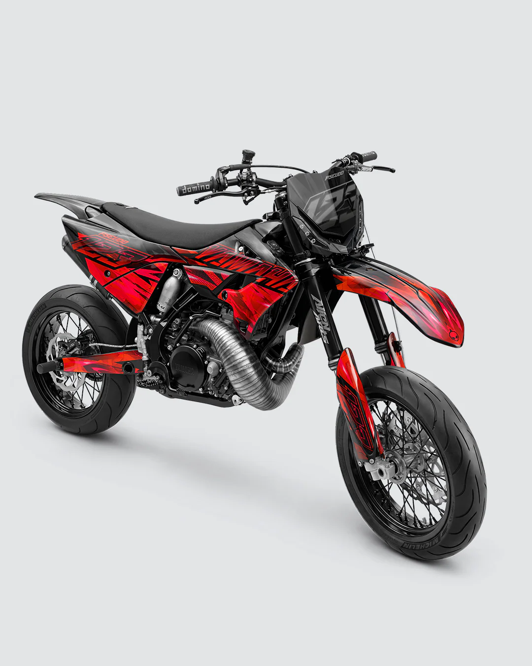 NITROGEN - Kit Déco Supermotard Semi-Personnalisable - Rouge
