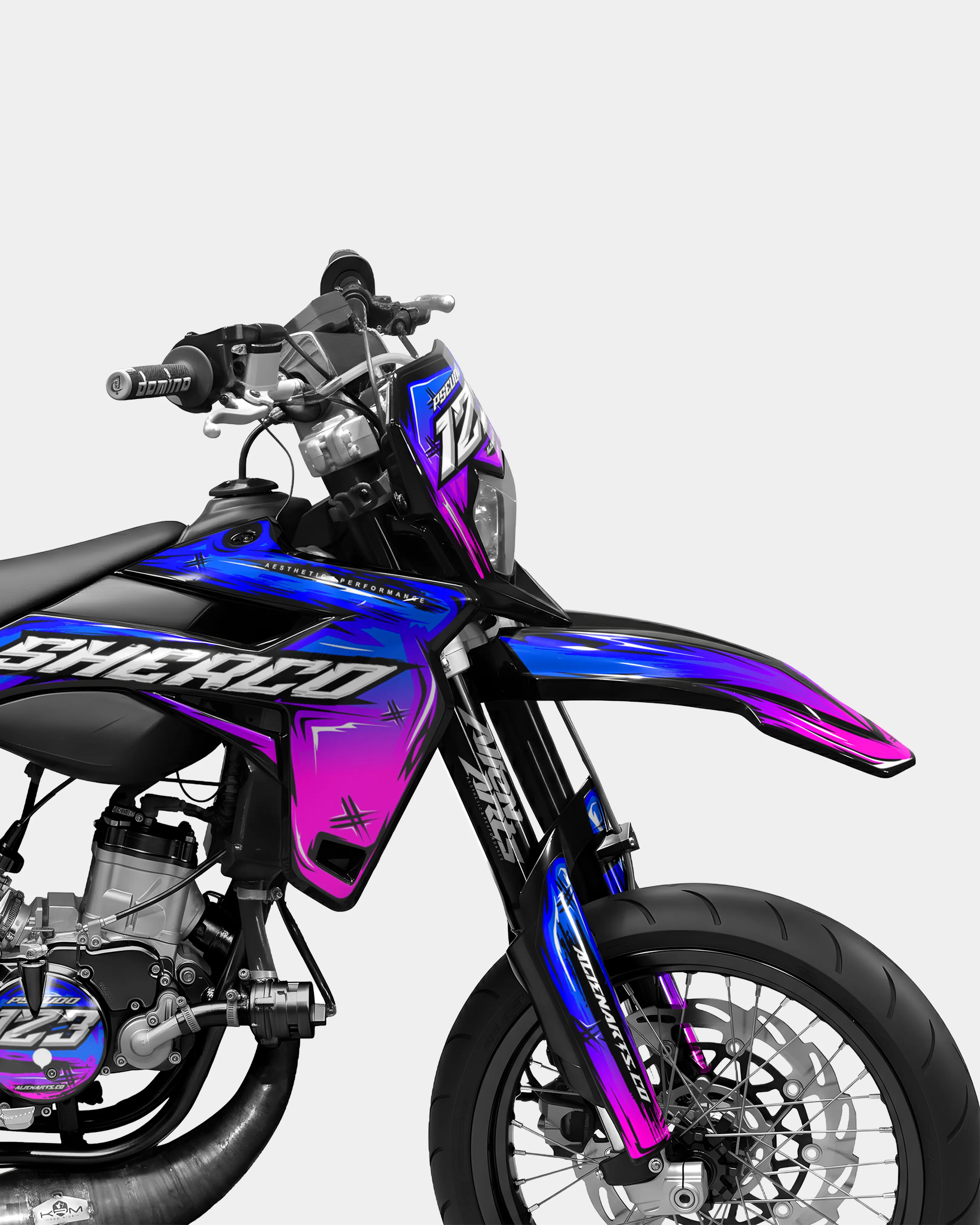 PAVO - Kit deco SHERCO 50cc - Bleu Rose - Image 3