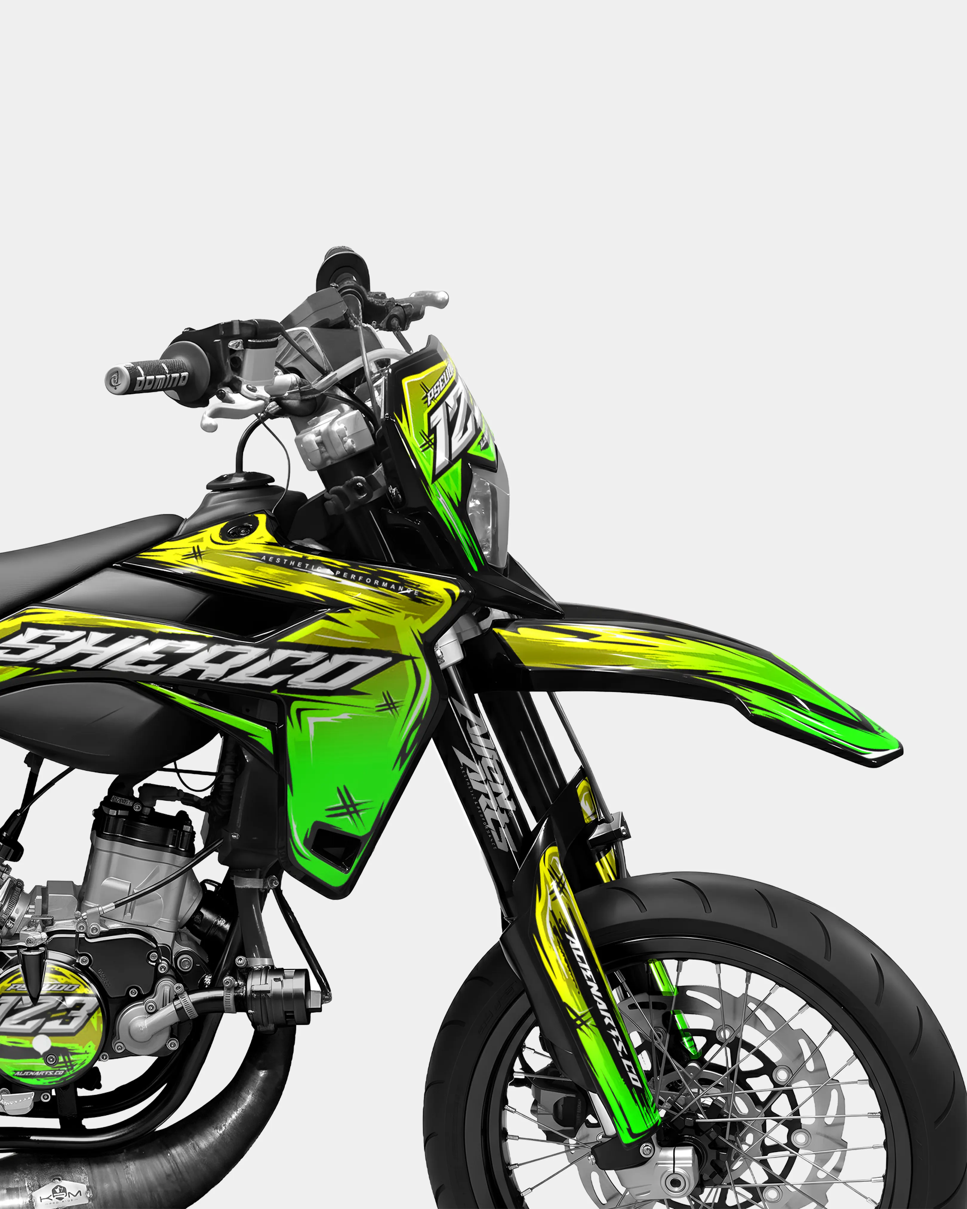 PAVO - Kit deco SHERCO 50cc - Jaune Vert - Image 3