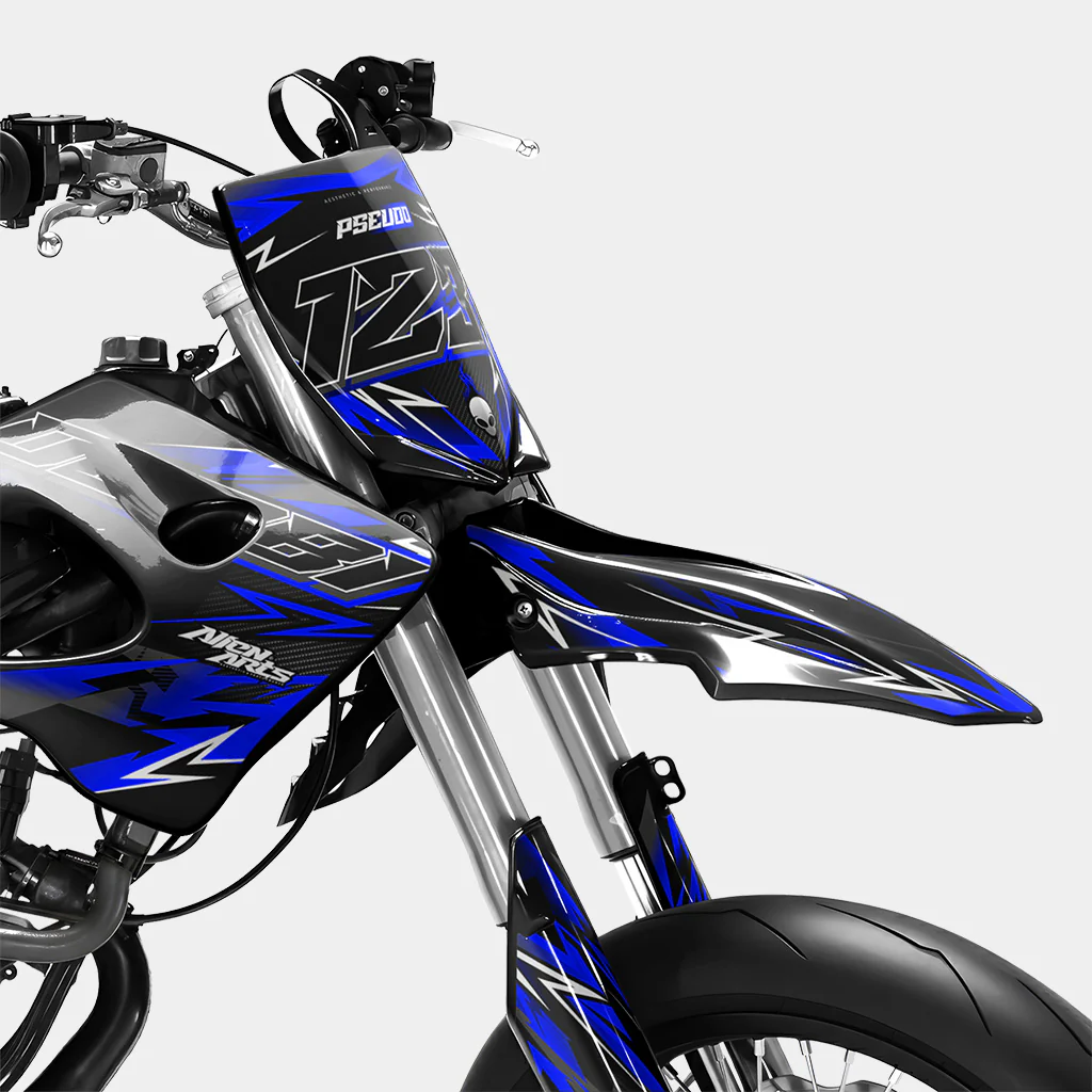 PIQUE - Kit deco DERBI 50cc -  Bleu Foncé - Image 2