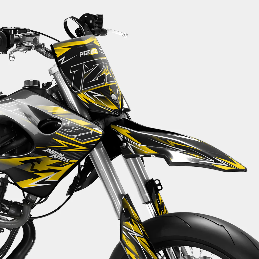 PIQUE - Kit deco DERBI 50cc -  Jaune Foncé - Image 2