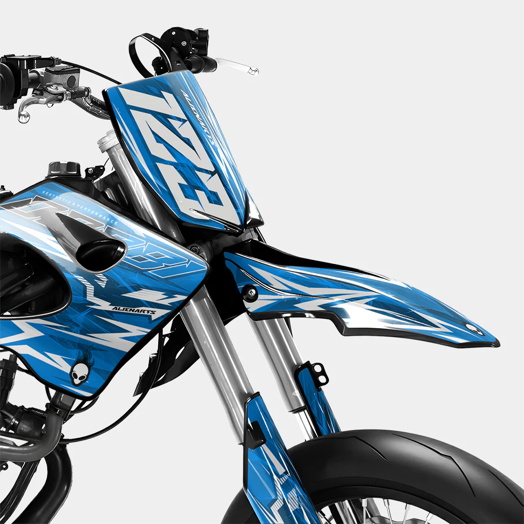 PLUME - Kit deco DERBI 50cc - Bleu - Image 2