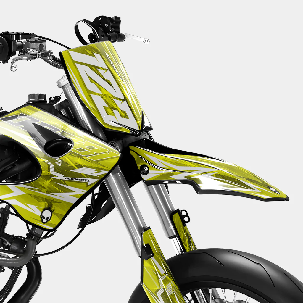 PLUME - Kit deco DERBI 50cc - Jaune - Image 2