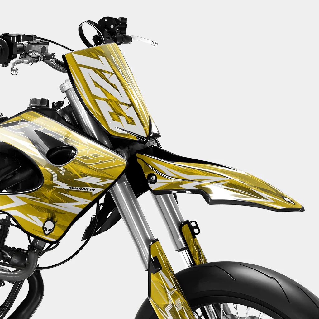 PLUME - Kit deco DERBI 50cc - Jaune Foncé - Image 2