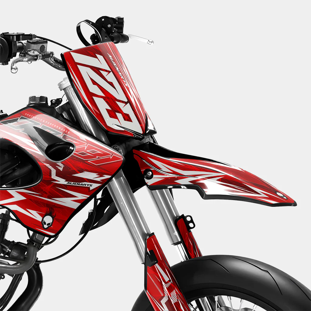 PLUME - Kit deco DERBI 50cc - Rouge - Image 2