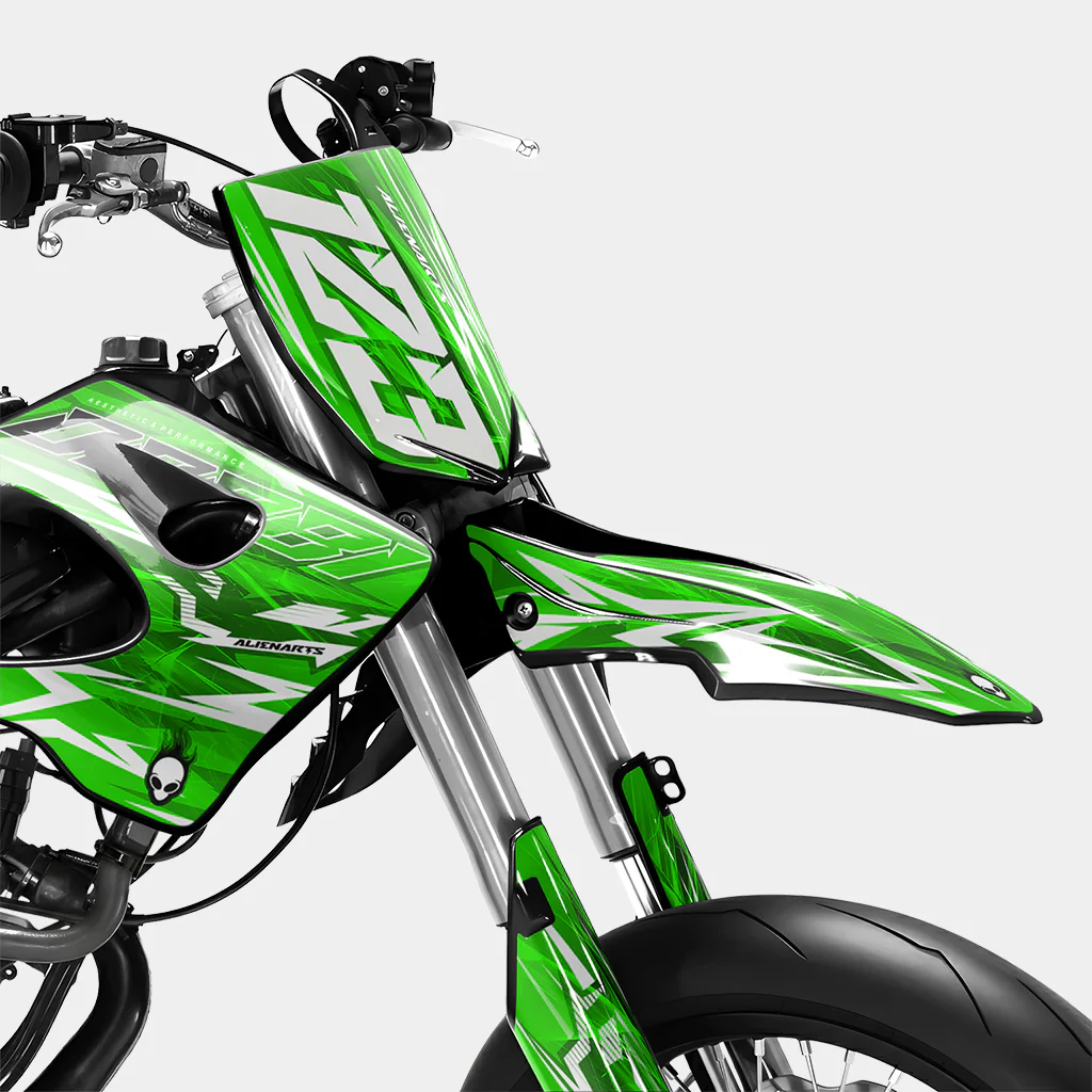 PLUME - Kit deco DERBI 50cc - Vert - Image 2