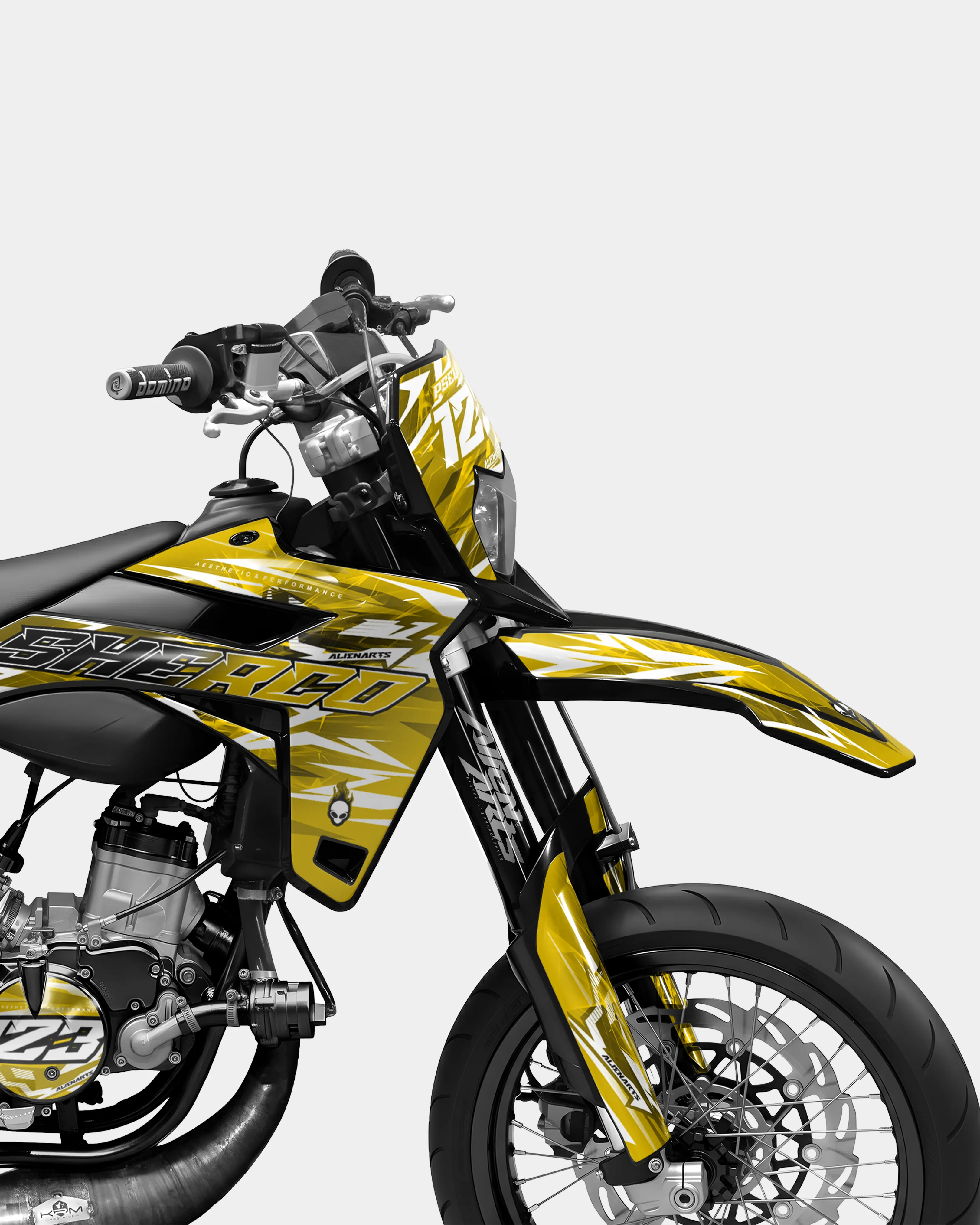 PLUME - Kit deco SHERCO 50cc - Jaune foncé - Image 3