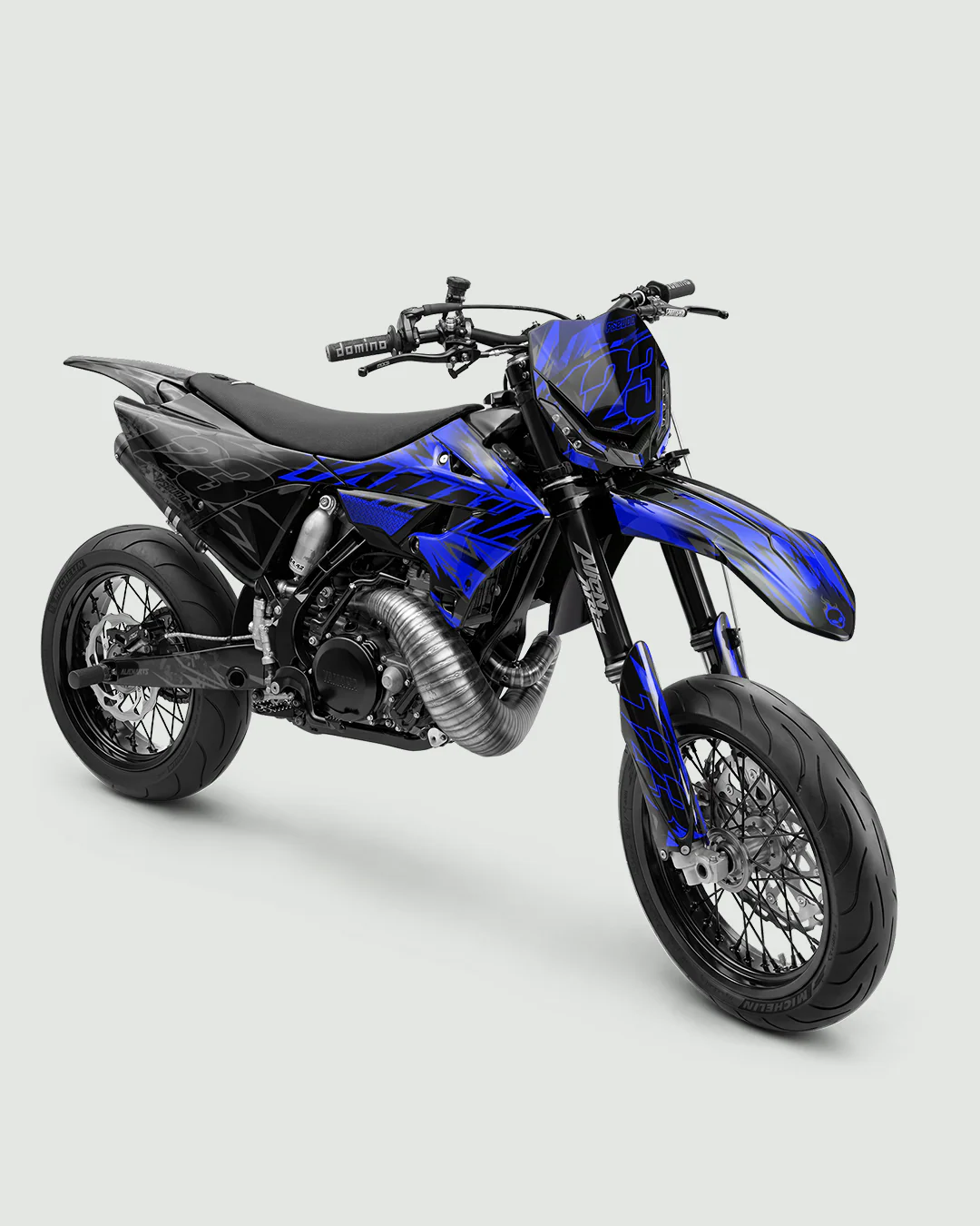 PULSAR - Kit Déco Supermotard Semi-Personnalisable - Bleu