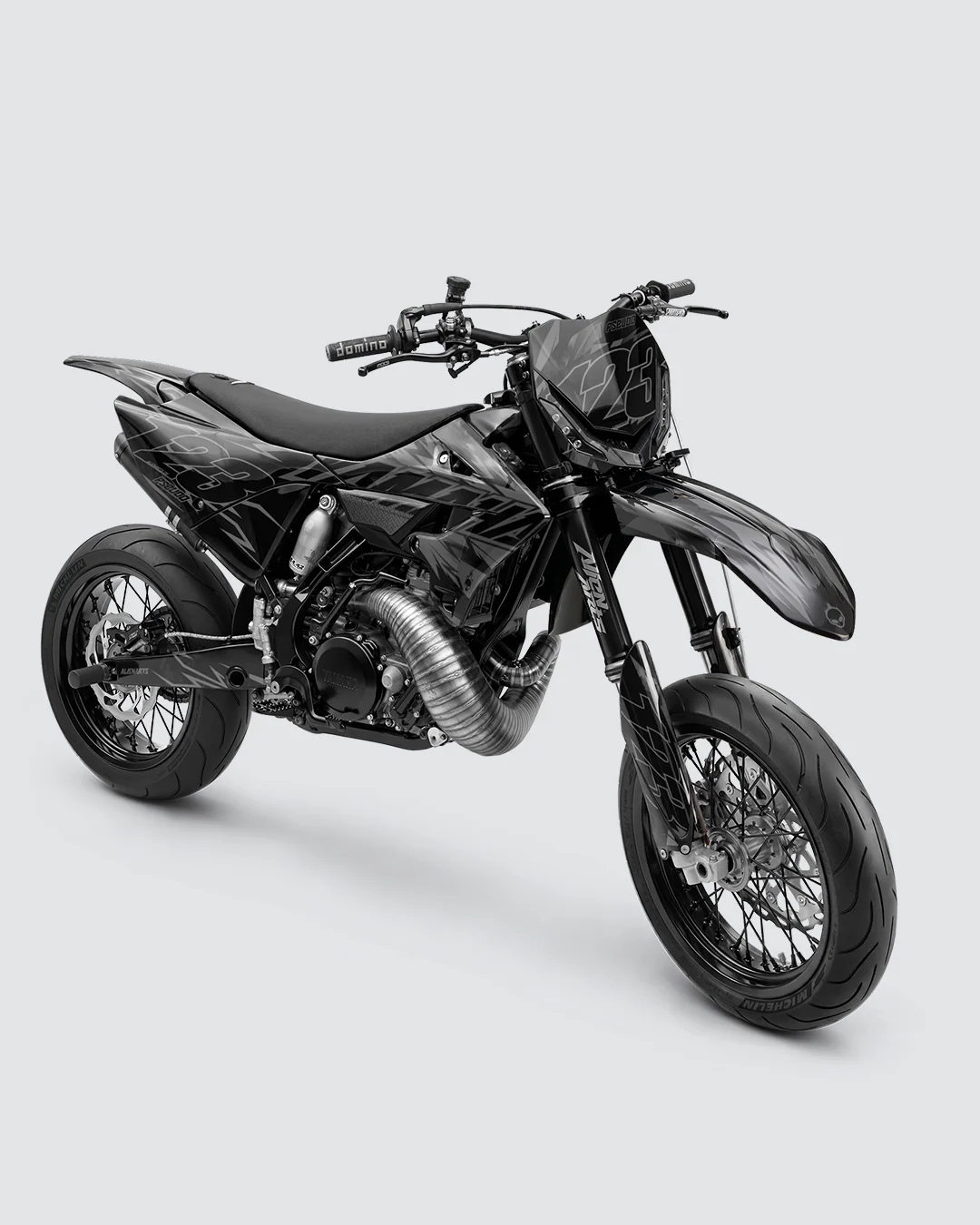 PULSAR - Kit Déco Supermotard Semi-Personnalisable - Noir