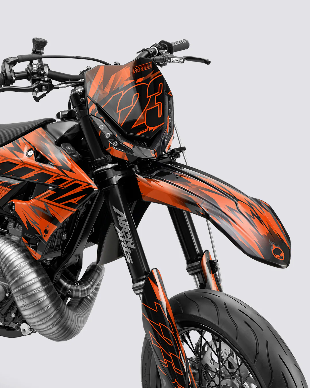 PULSAR - Kit Déco Supermotard Semi-Personnalisable - Orange - Image 2