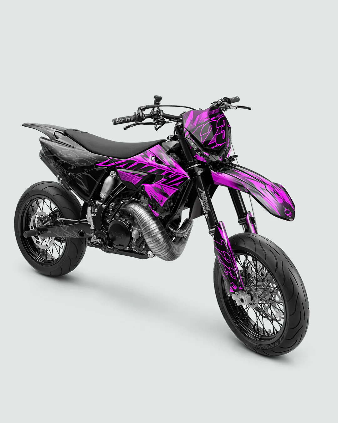 PULSAR - Kit Déco Supermotard Semi-Personnalisable - Rose