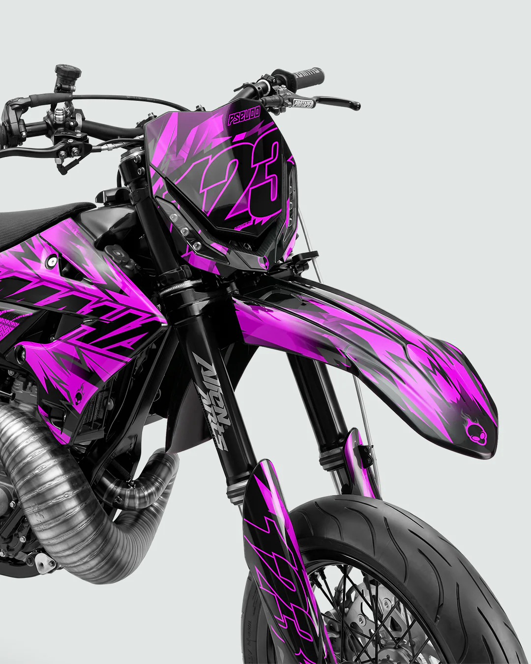 PULSAR - Kit Déco Supermotard Semi-Personnalisable - Rose - Image 2