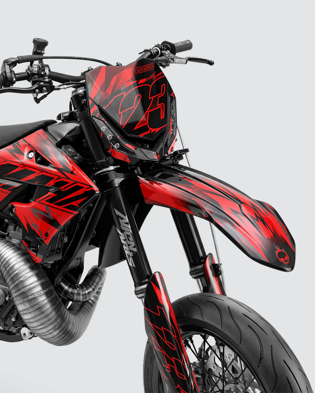 PULSAR - Kit Déco Supermotard Semi-Personnalisable - Rouge - Image 2