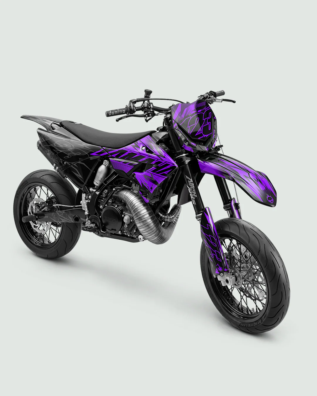 PULSAR - Kit Déco Supermotard Semi-Personnalisable - Violet