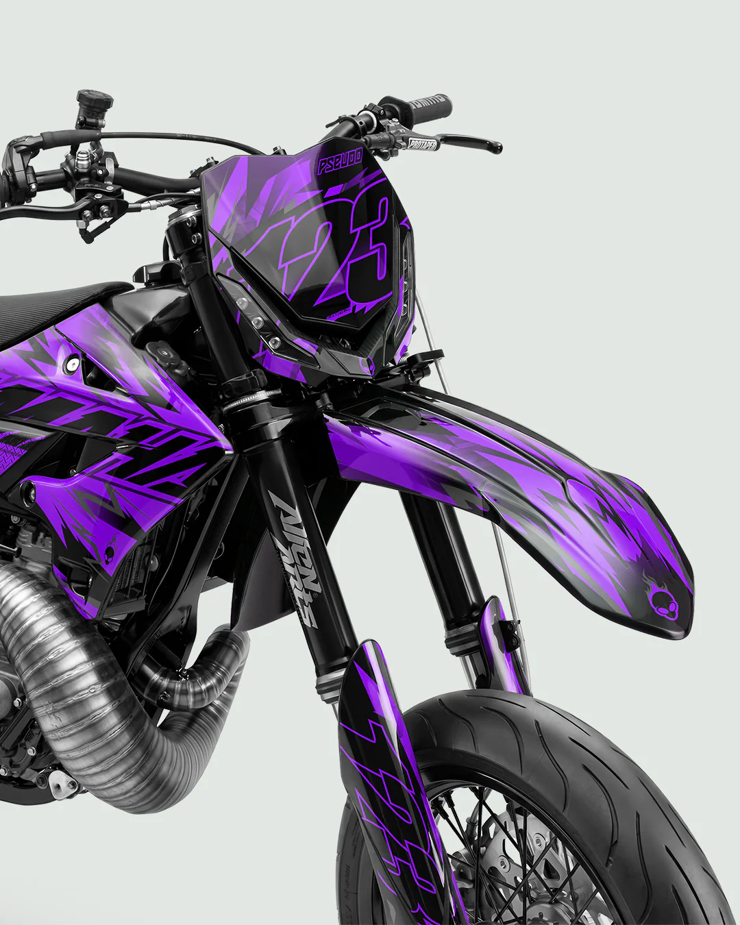 PULSAR - Kit Déco Supermotard Semi-Personnalisable - Violet - Image 2