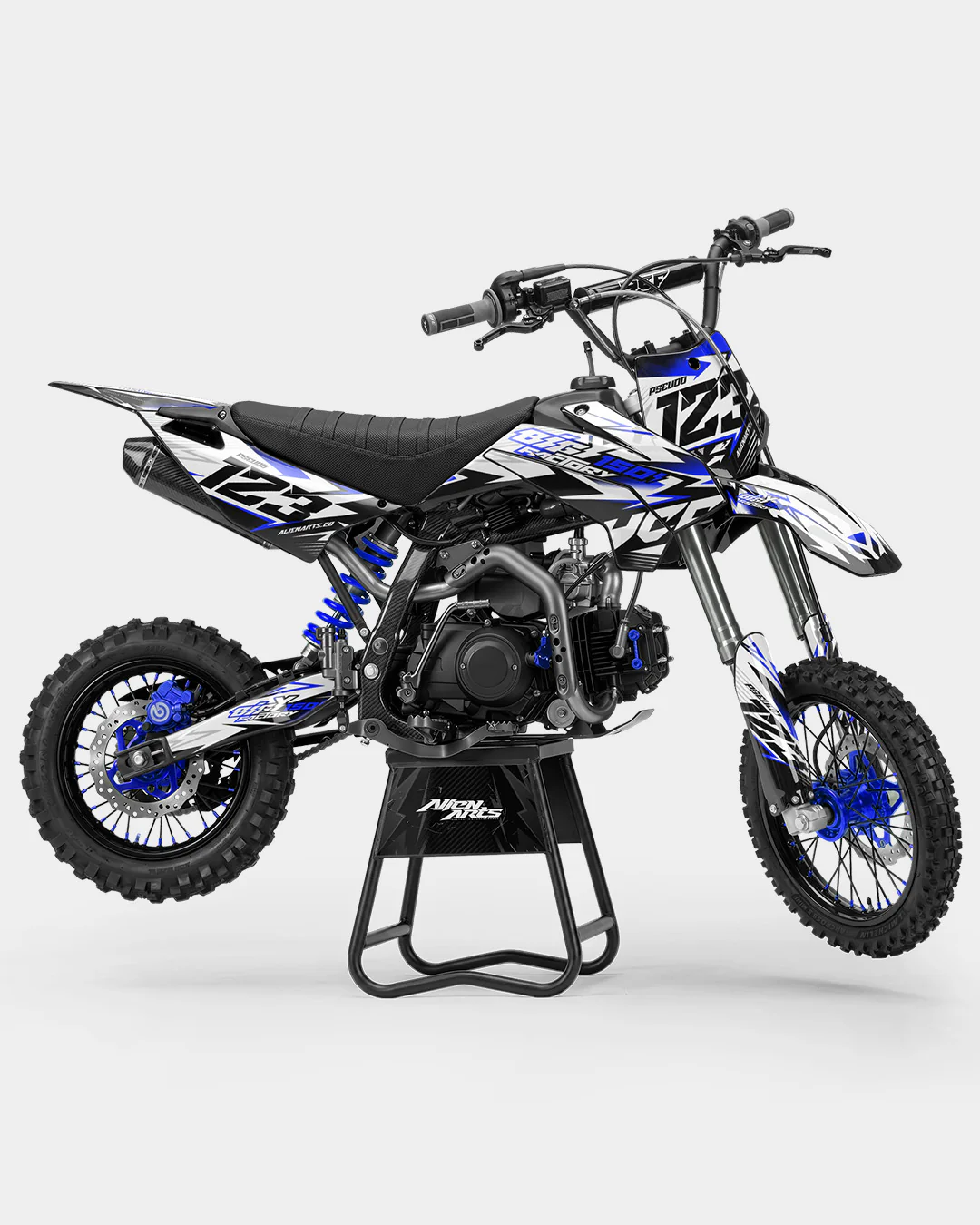 RAMPAGE - Kit Déco Dirt Bike Semi-Personnalisable - Bleu foncé