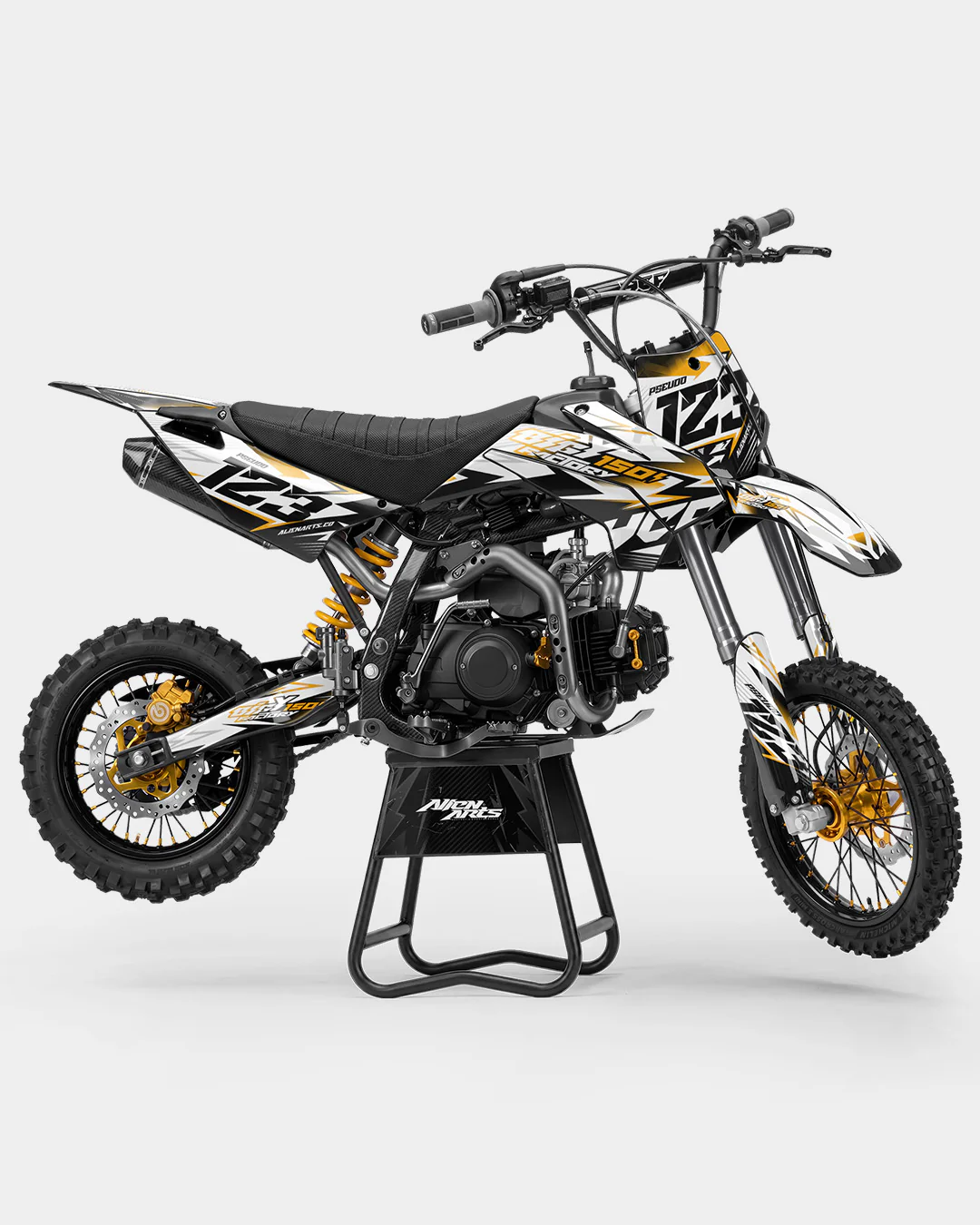 RAMPAGE - Kit Déco Dirt Bike Semi-Personnalisable - Jaune foncé