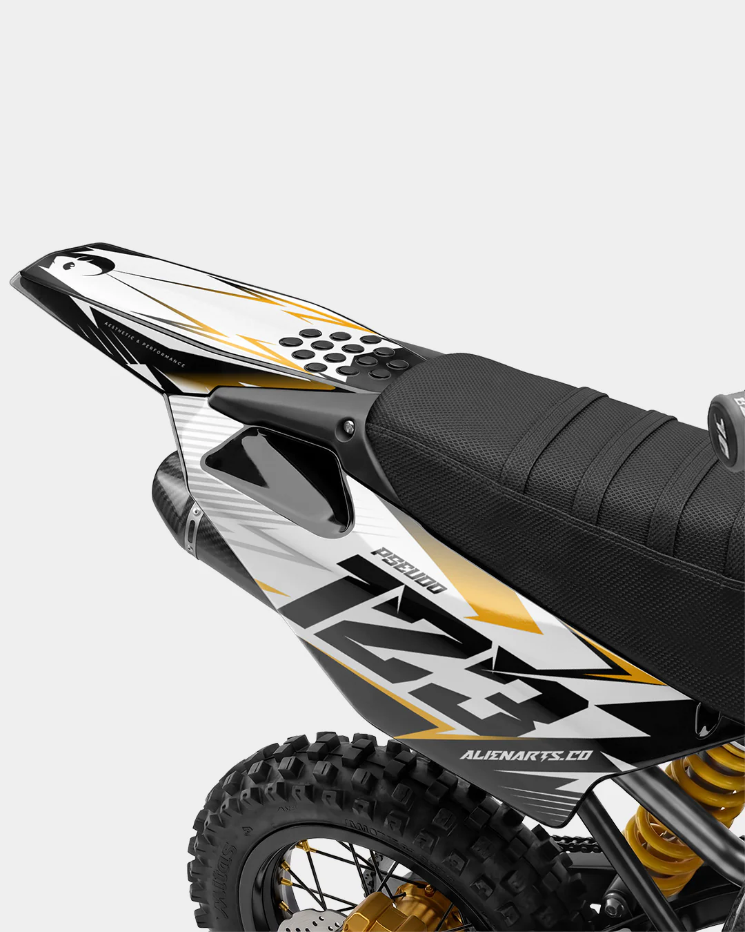 RAMPAGE - Kit Déco Dirt Bike Semi-Personnalisable - Jaune foncé - Image 3