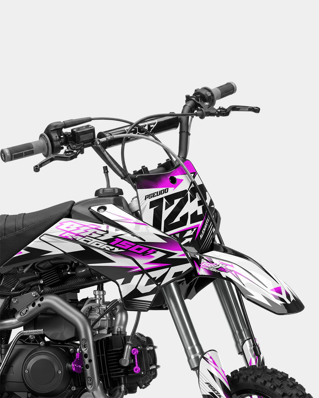RAMPAGE - Kit Déco Dirt Bike Semi-Personnalisable - Rose - Image 2