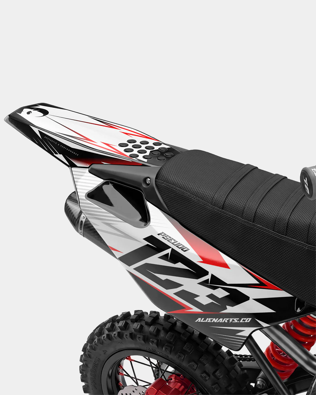 RAMPAGE - Kit Déco Dirt Bike Semi-Personnalisable - Rouge - Image 3