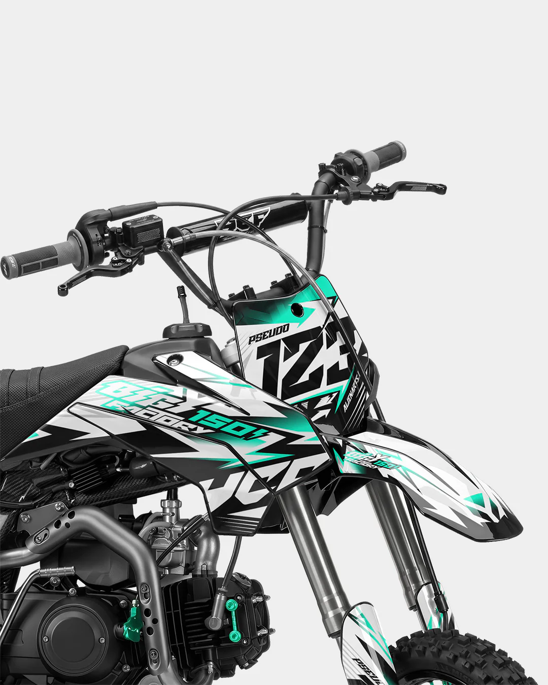 RAMPAGE - Kit Déco Dirt Bike Semi-Personnalisable - Turquoise - Image 2
