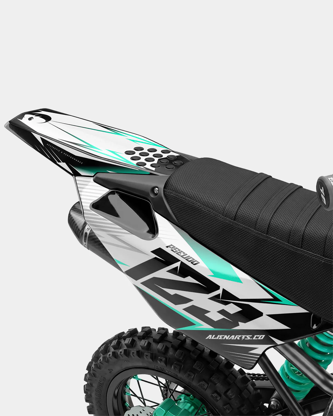 RAMPAGE - Kit Déco Dirt Bike Semi-Personnalisable - Turquoise - Image 3