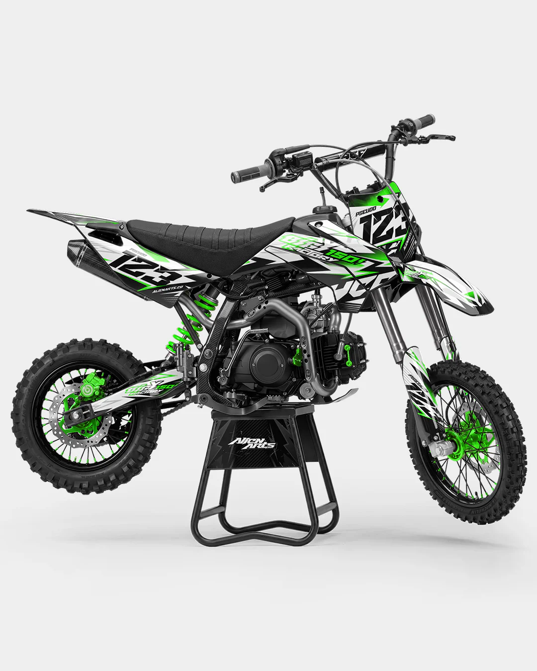 RAMPAGE - Kit Déco Dirt Bike Semi-Personnalisable - Vert