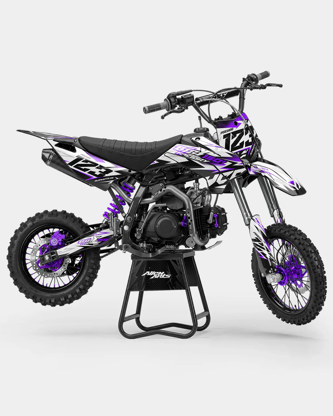 RAMPAGE - Kit Déco Dirt Bike Semi-Personnalisable - Violet