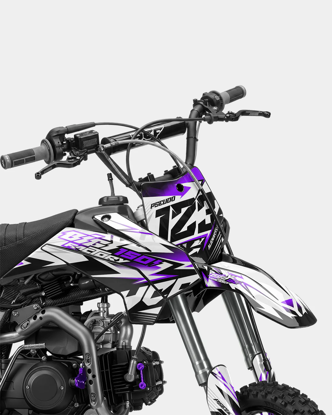 RAMPAGE - Kit Déco Dirt Bike Semi-Personnalisable - Violet - Image 2