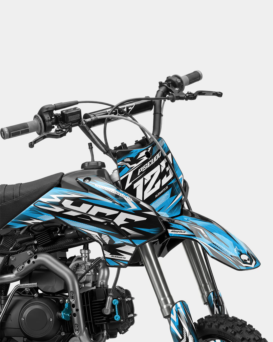 REAPER - Kit Déco Dirt Bike Semi-Personnalisable - Bleu - Image 2