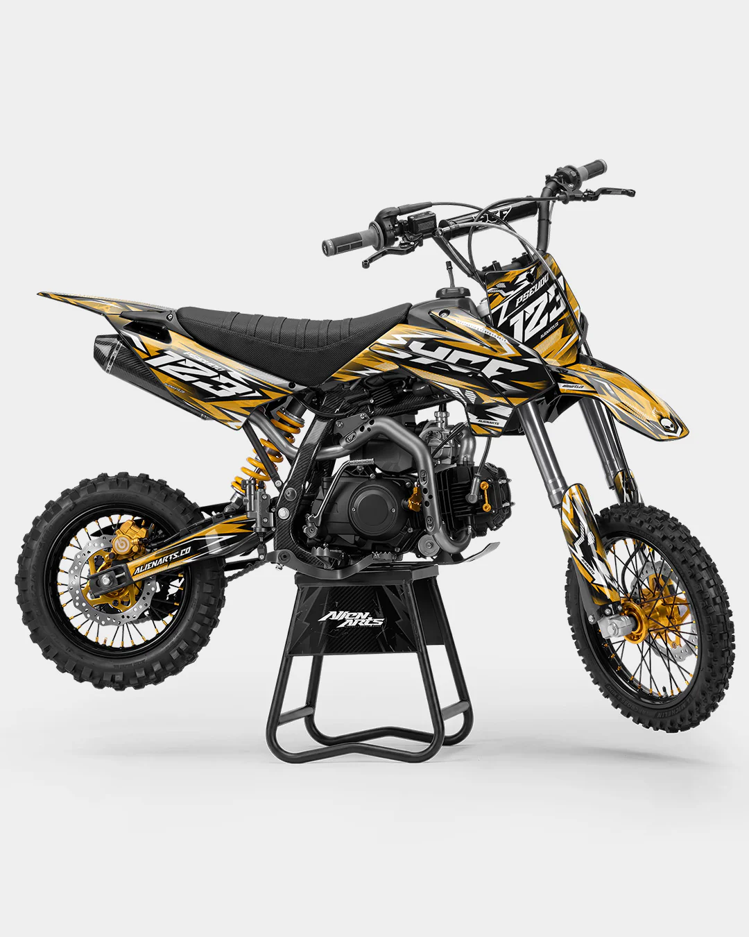 REAPER - Kit Déco Dirt Bike Semi-Personnalisable - Jaune foncé