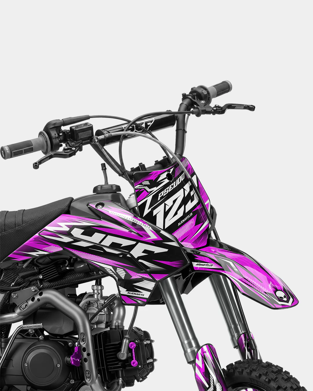 REAPER - Kit Déco Dirt Bike Semi-Personnalisable - Rose - Image 2