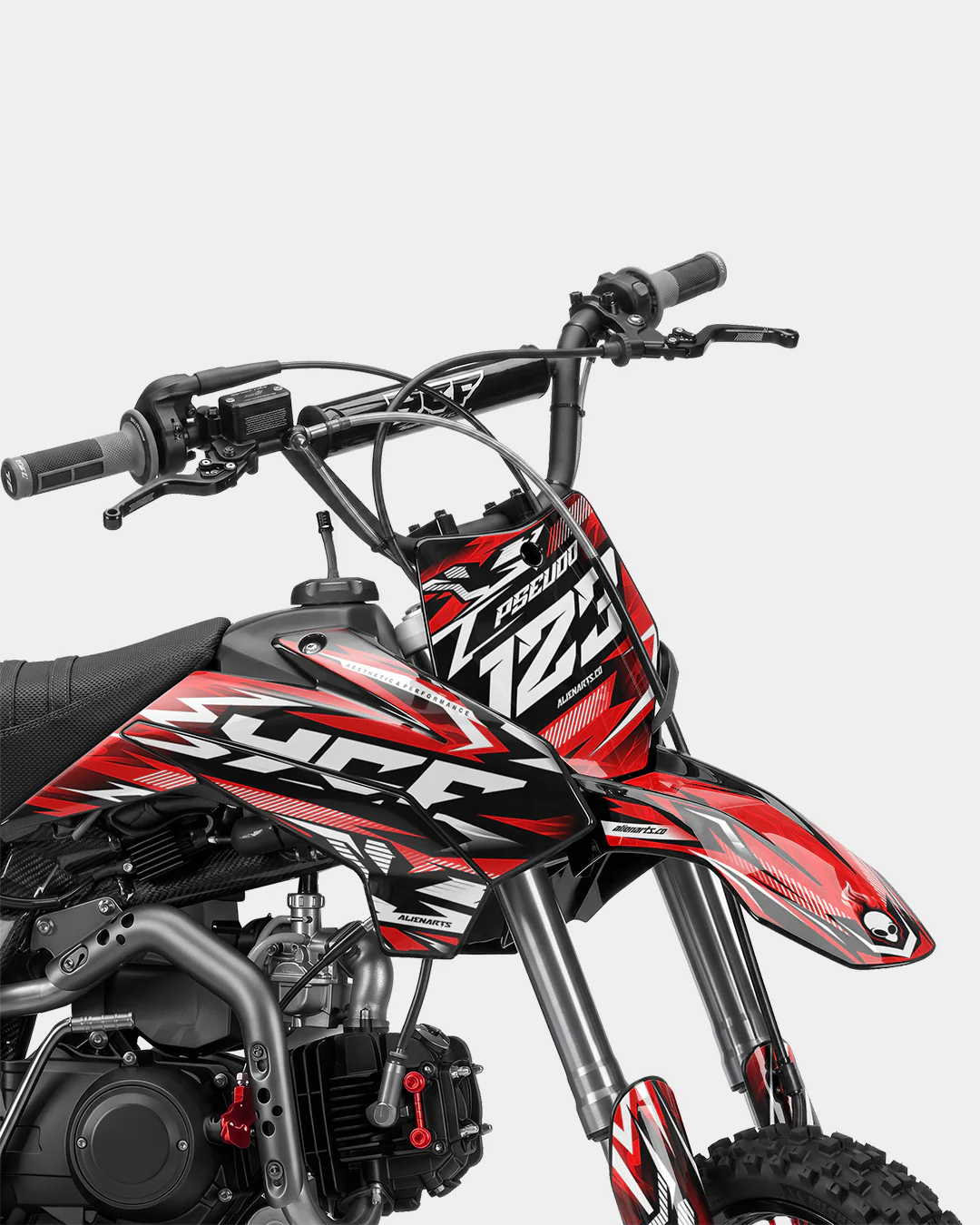 REAPER - Kit Déco Dirt Bike Semi-Personnalisable - Rouge - Image 2