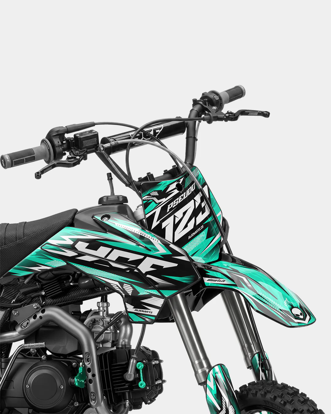 REAPER - Kit Déco Dirt Bike Semi-Personnalisable - Turquoise - Image 2