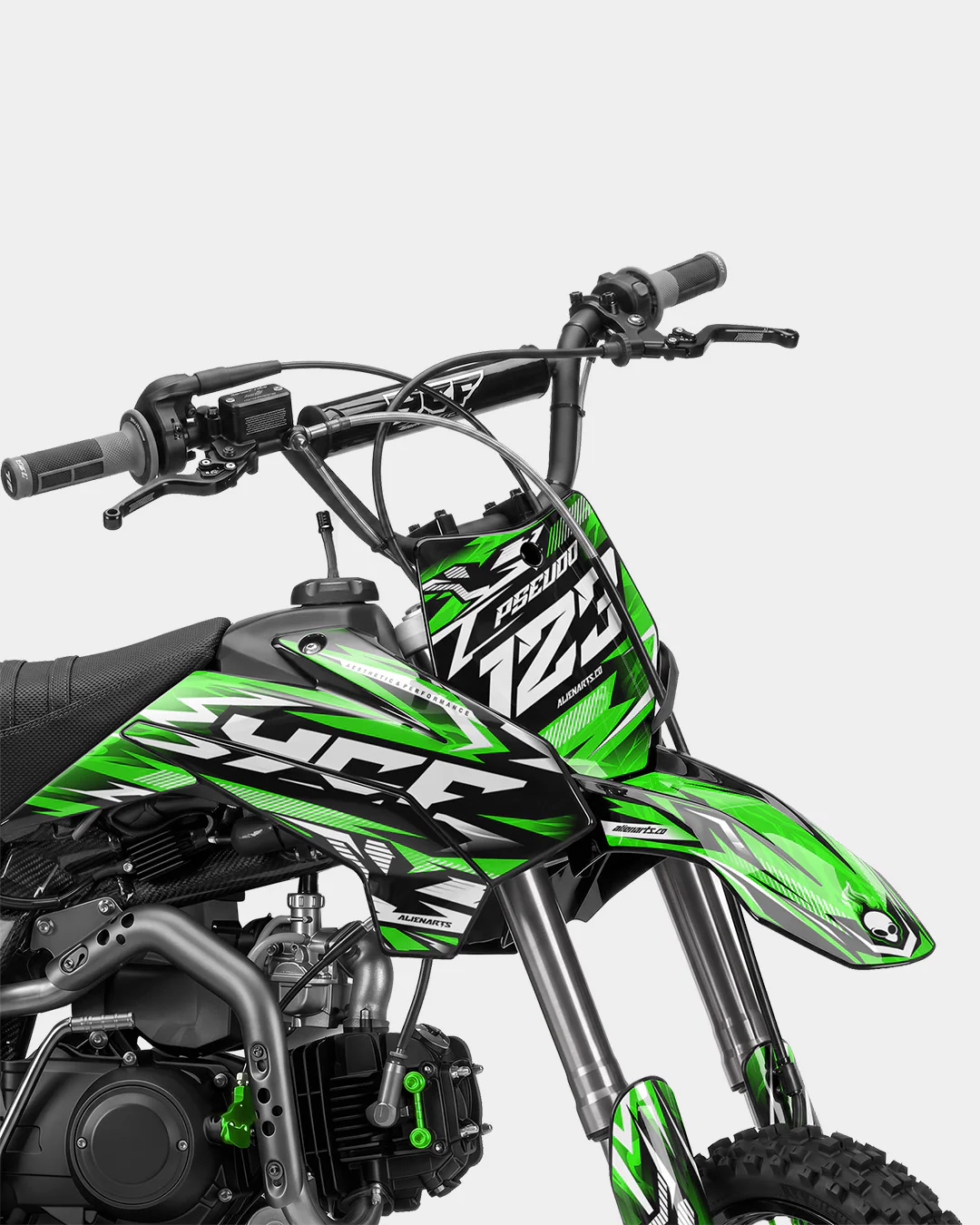 REAPER - Kit Déco Dirt Bike Semi-Personnalisable - Vert - Image 2