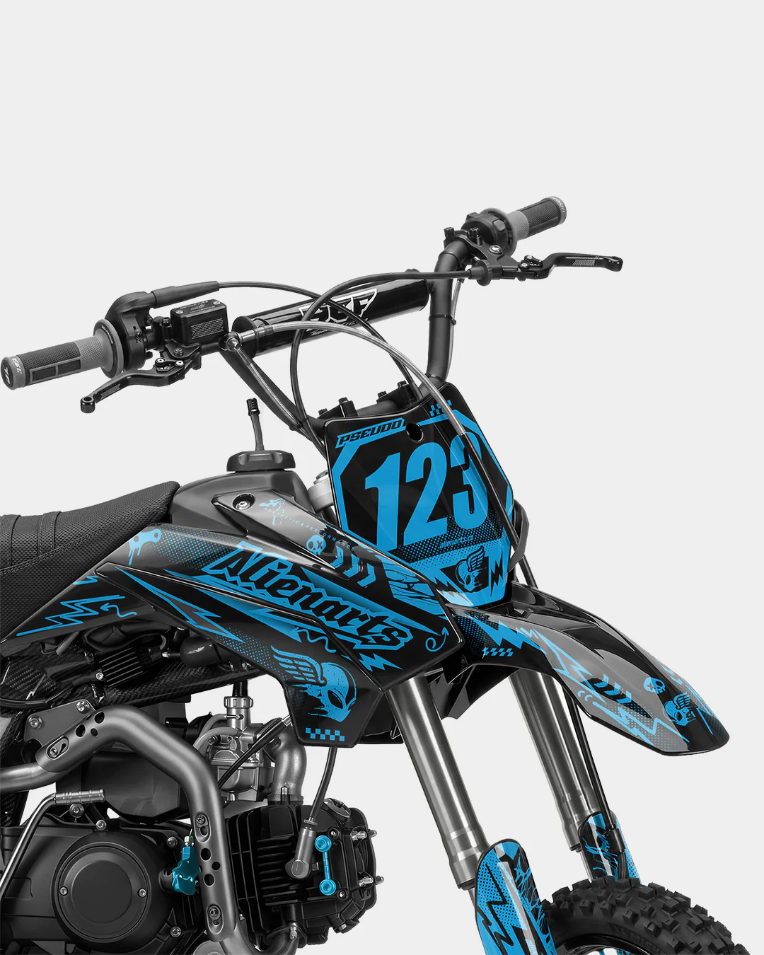 SKIDZO - Kit Déco Dirt Bike Semi-Personnalisable - Bleu - Image 2