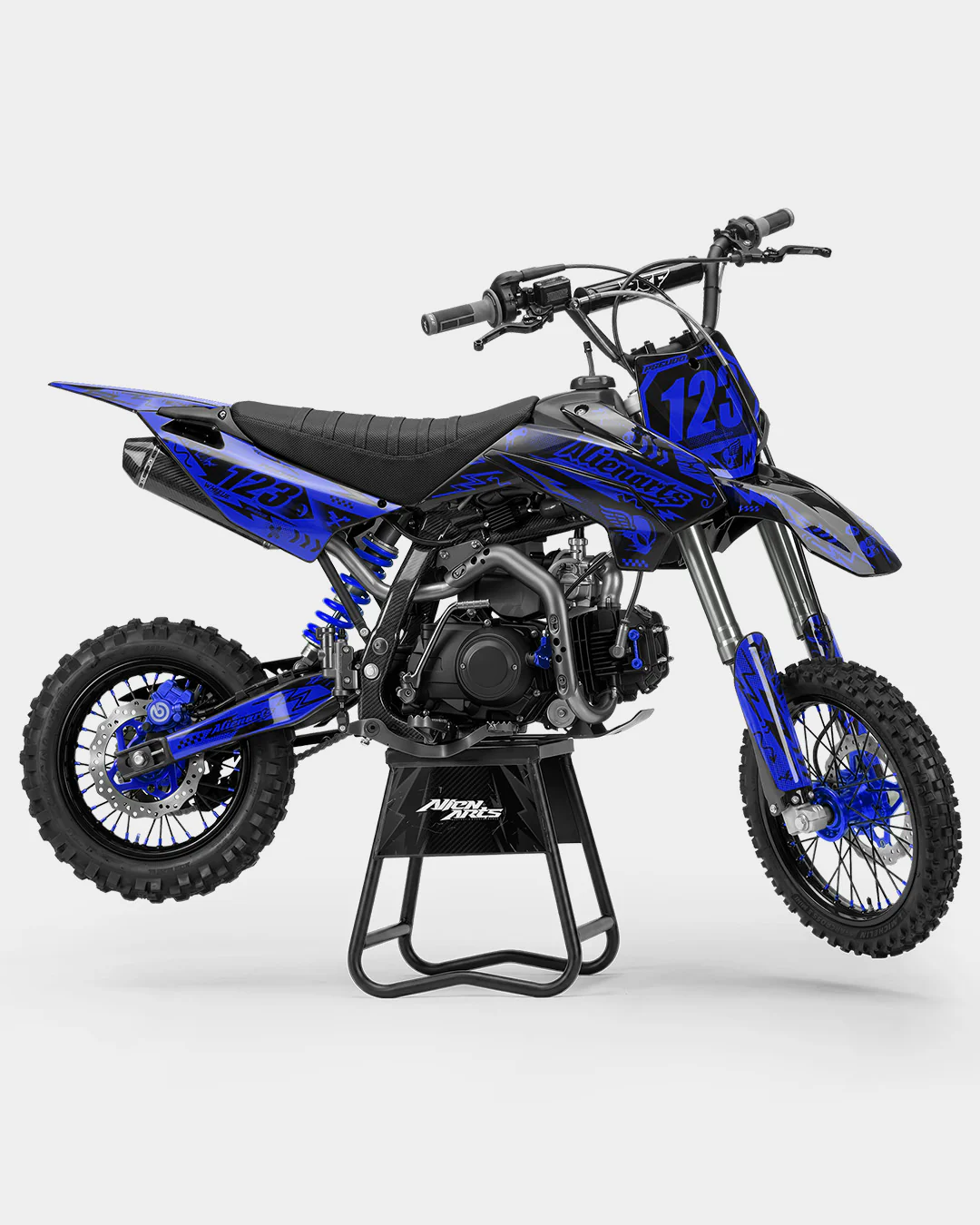 SKIDZO - Kit Déco Dirt Bike Semi-Personnalisable - Bleu foncé