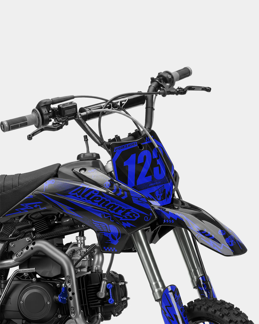 SKIDZO - Kit Déco Dirt Bike Semi-Personnalisable - Bleu foncé - Image 2