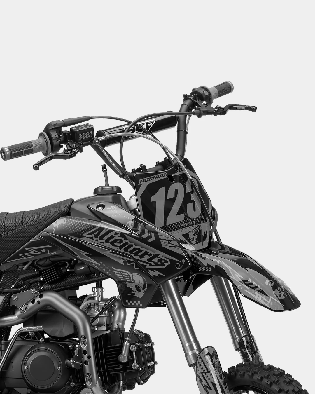 SKIDZO - Kit Déco Dirt Bike Semi-Personnalisable - Gris - Image 2
