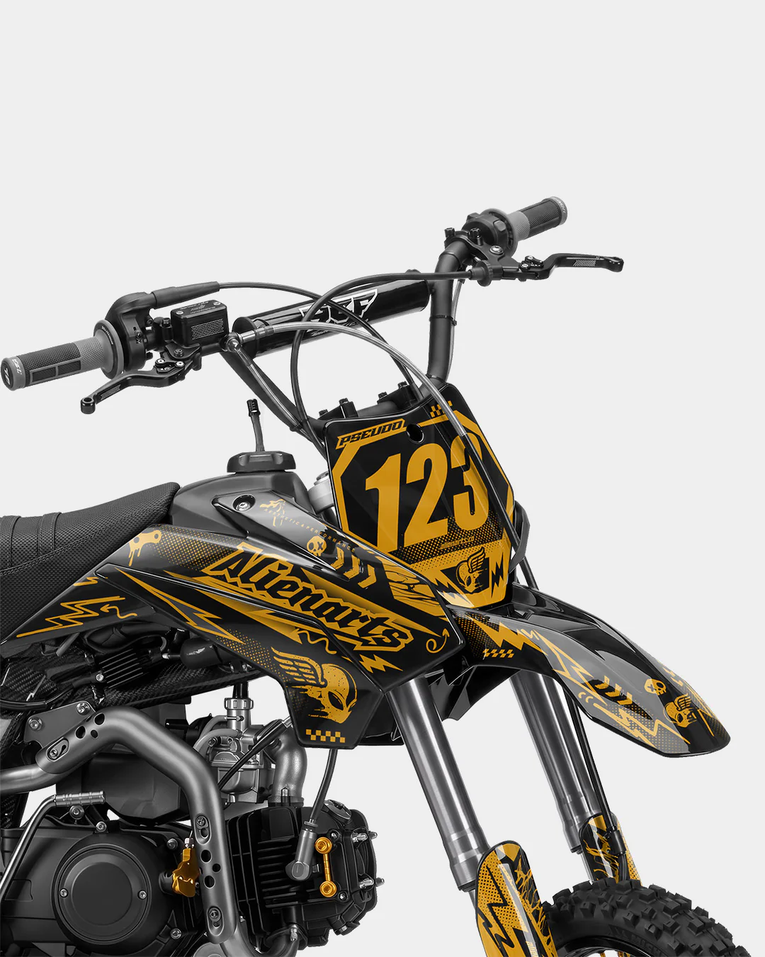 SKIDZO - Kit Déco Dirt Bike Semi-Personnalisable - Jaune foncé - Image 2