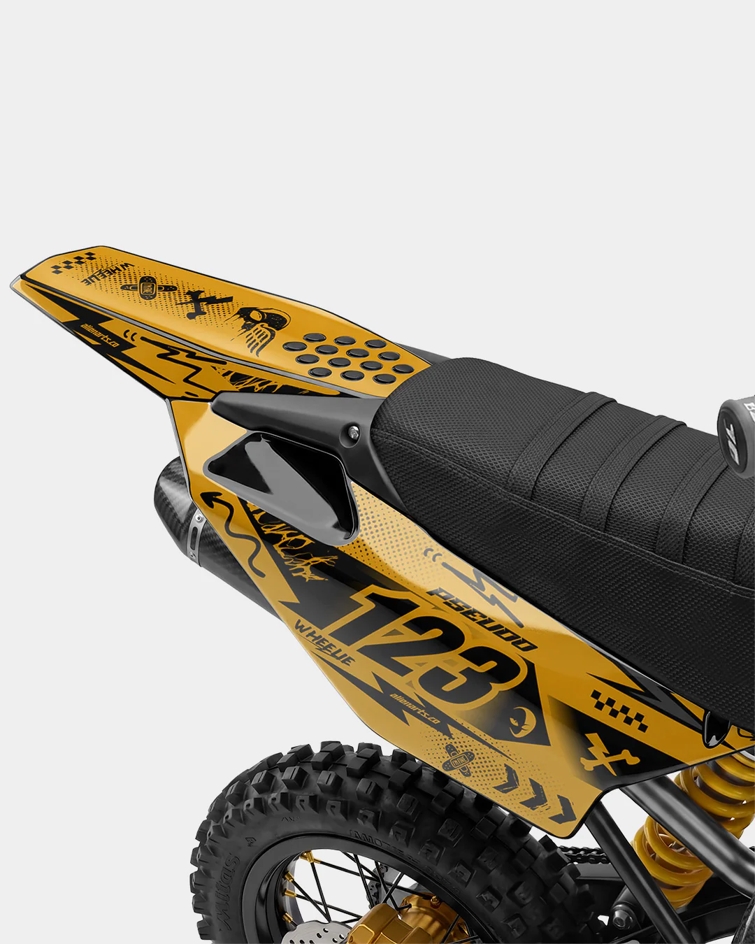 SKIDZO - Kit Déco Dirt Bike Semi-Personnalisable - Jaune foncé - Image 3