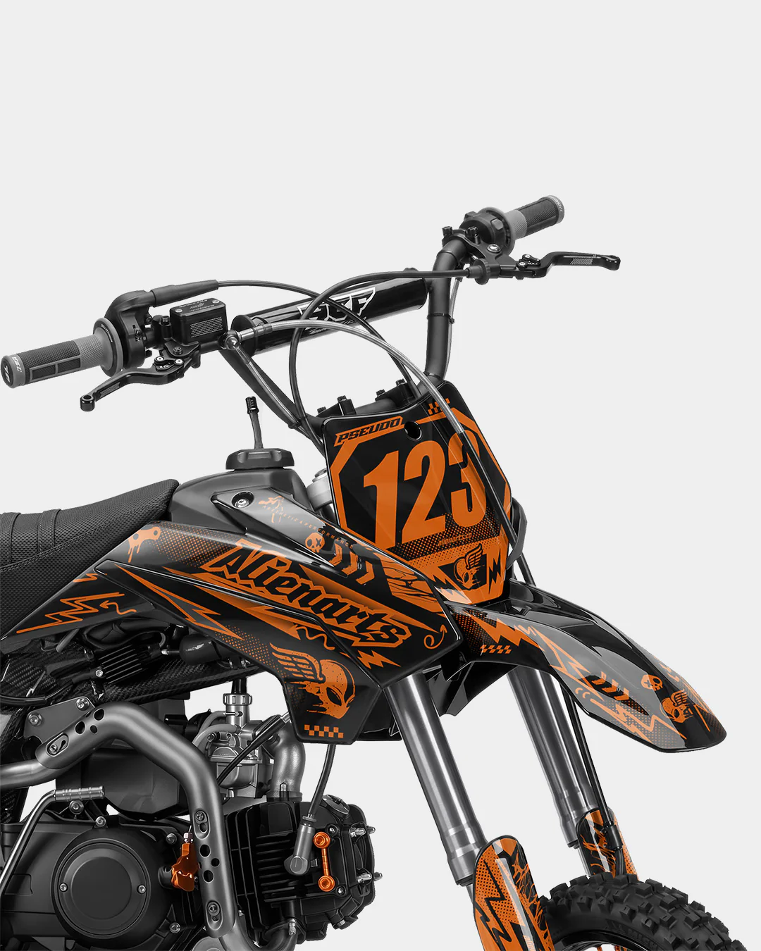 SKIDZO - Kit Déco Dirt Bike Semi-Personnalisable - Orange - Image 2