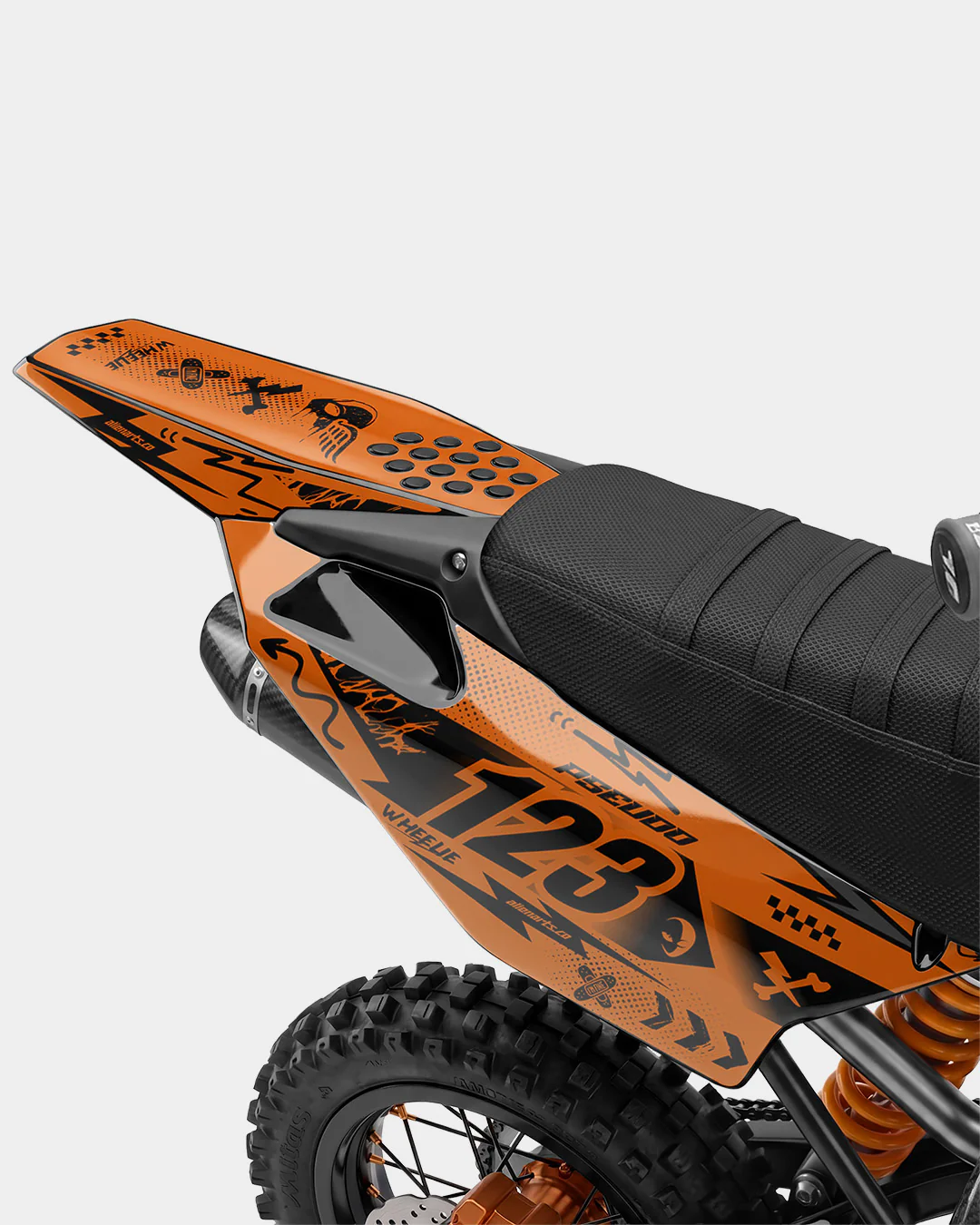 SKIDZO - Kit Déco Dirt Bike Semi-Personnalisable - Orange - Image 3
