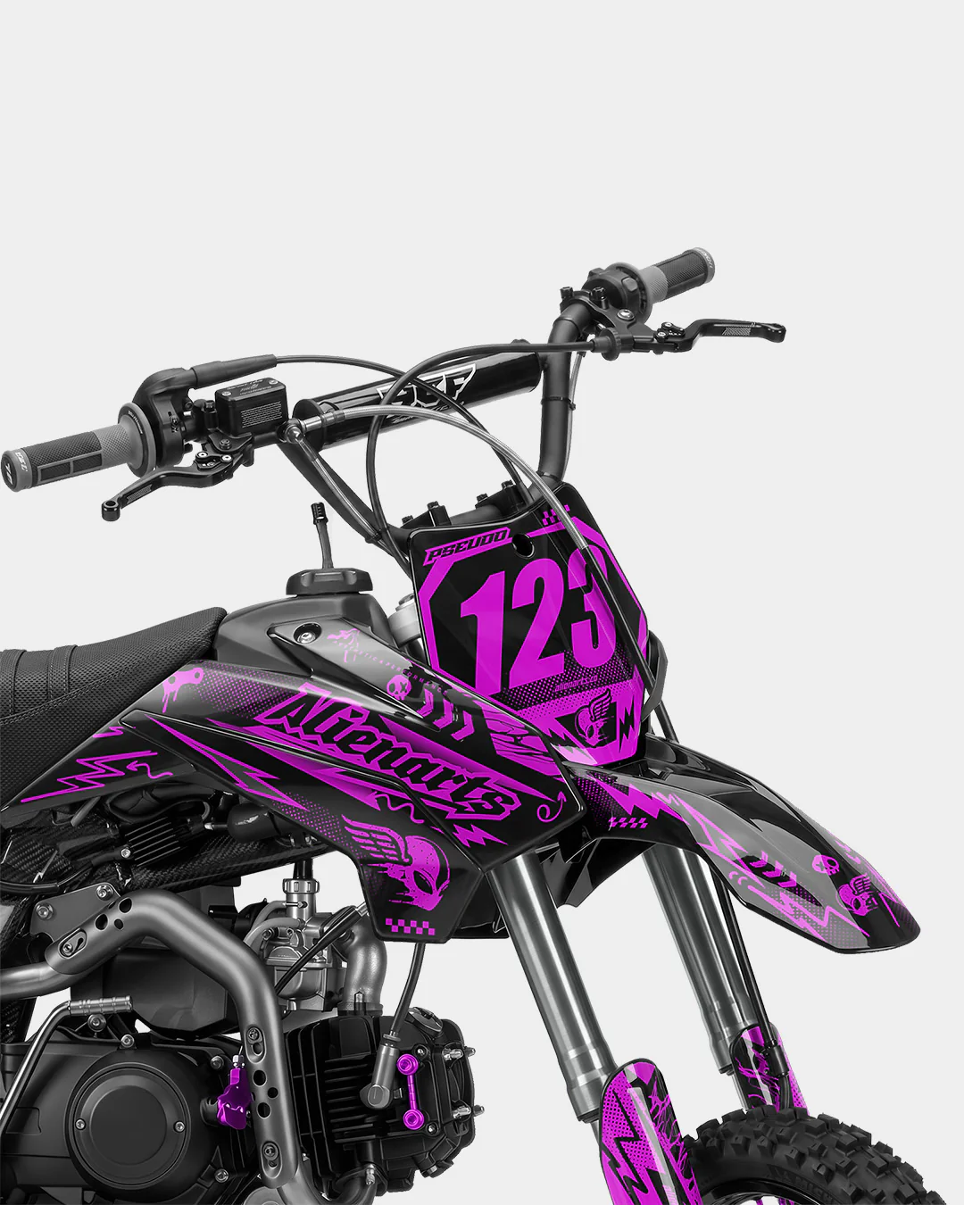 SKIDZO - Kit Déco Dirt Bike Semi-Personnalisable - Rose - Image 2